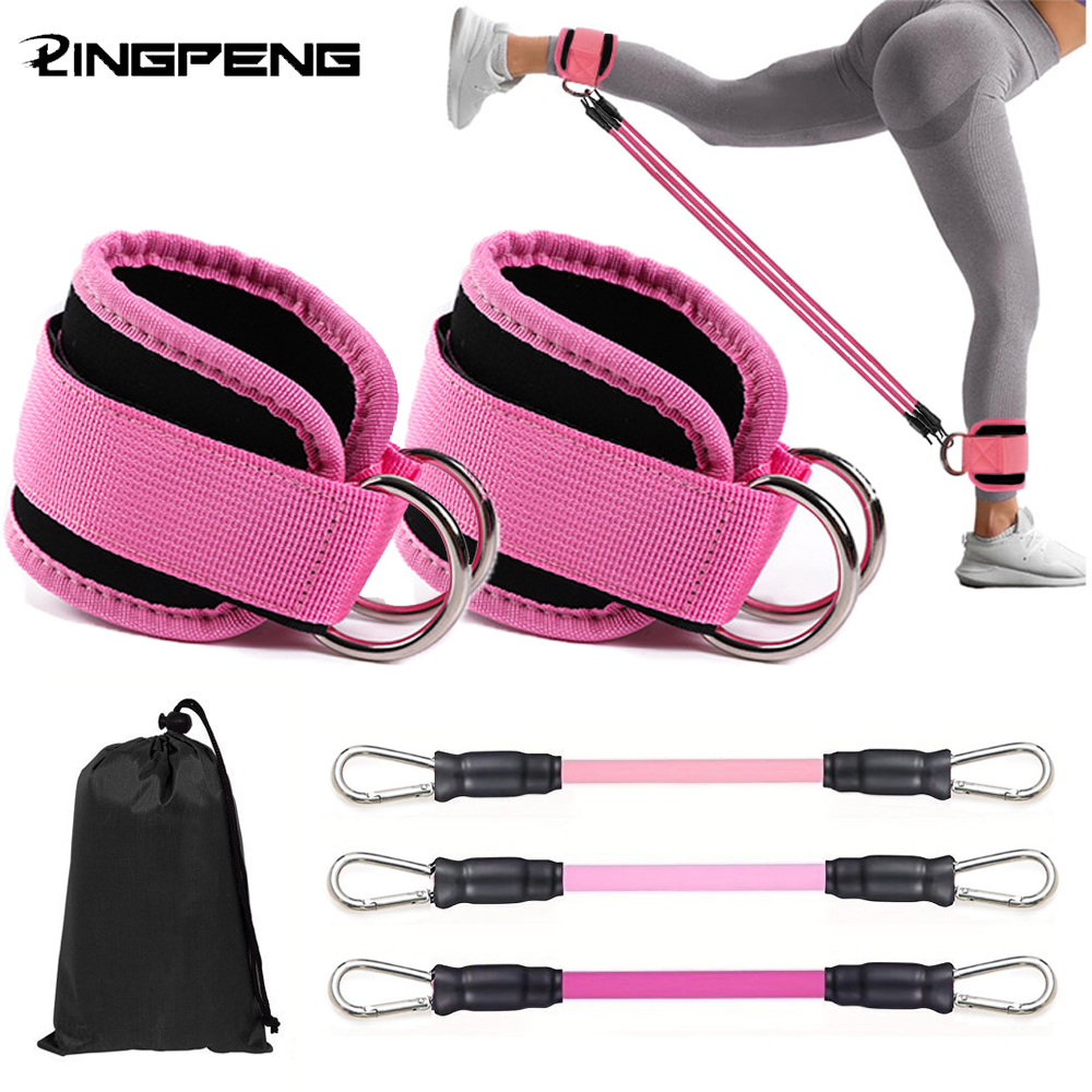 Home Gym Resistance Machine - Ankle Straps Resistance Bands Set Fitness