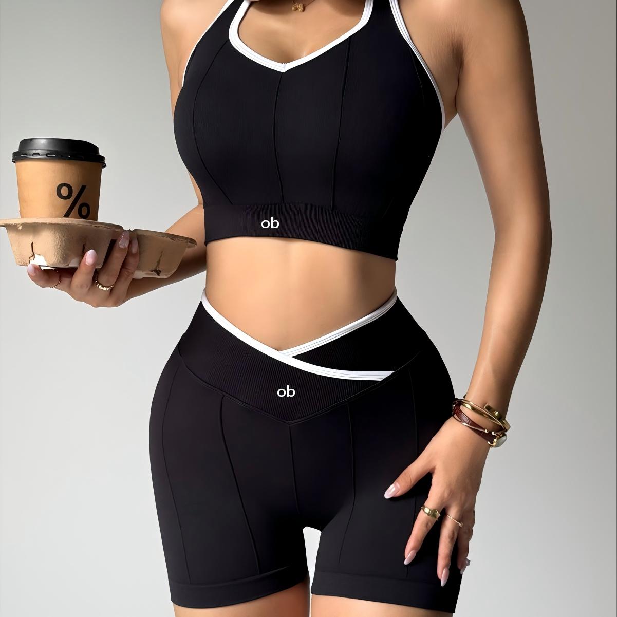 Home Gym Full Body - New color-matched wide-shoulder sports outfit for