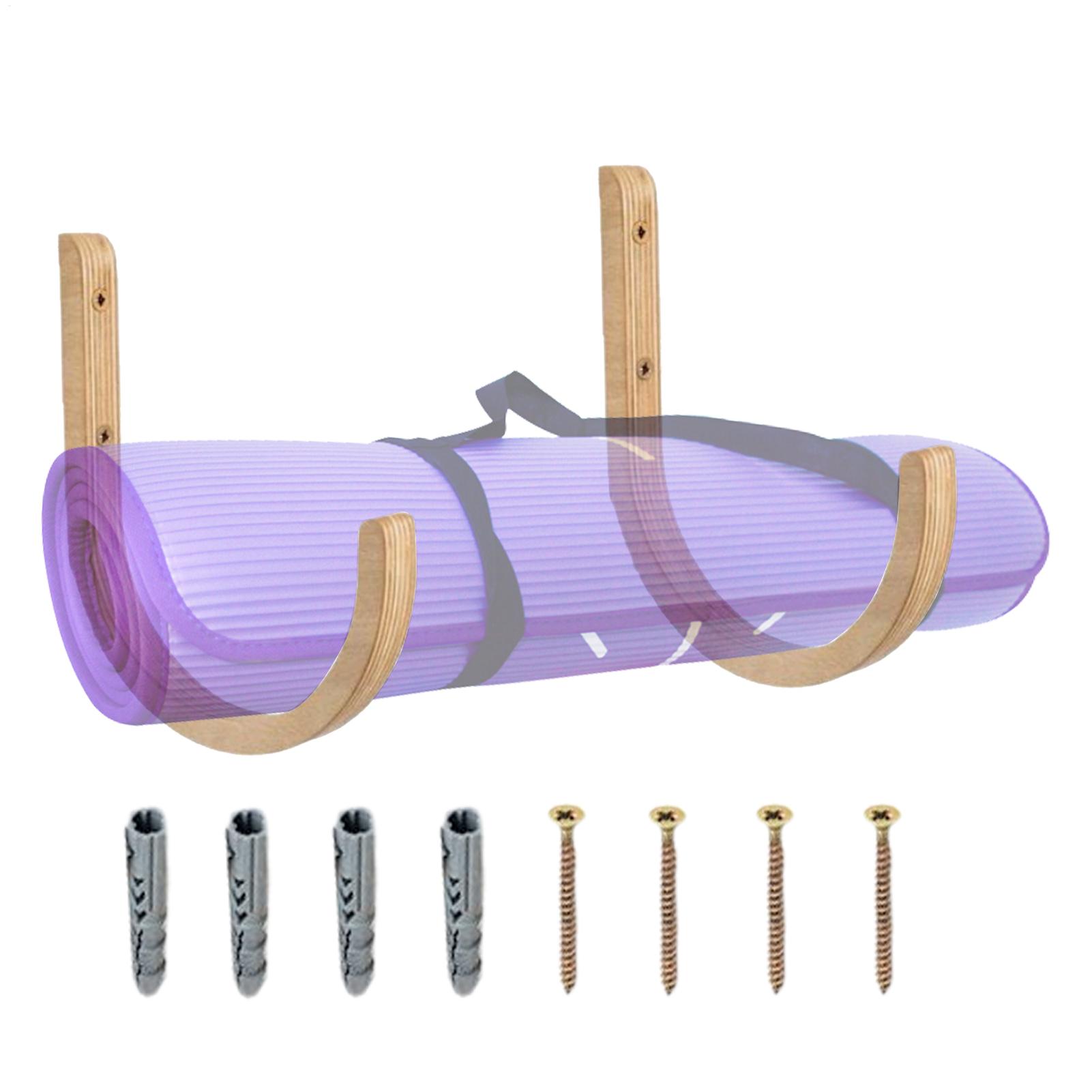 Wooden Yoga Mat Holder Wall Mo - Home Gym Yoga Storage ulasan dan harga