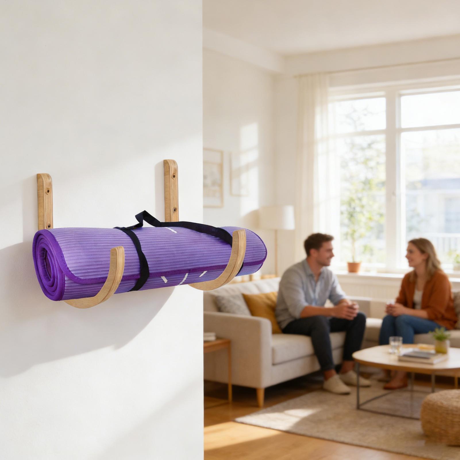 Yoga Mat Holder 2 Pieces Woode - Home Gym Yoga Storage ulasan dan harga