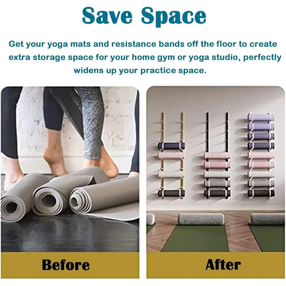 Wall-Mounted Metal Gym Rack fo - Home Gym Yoga Storage ulasan dan harga