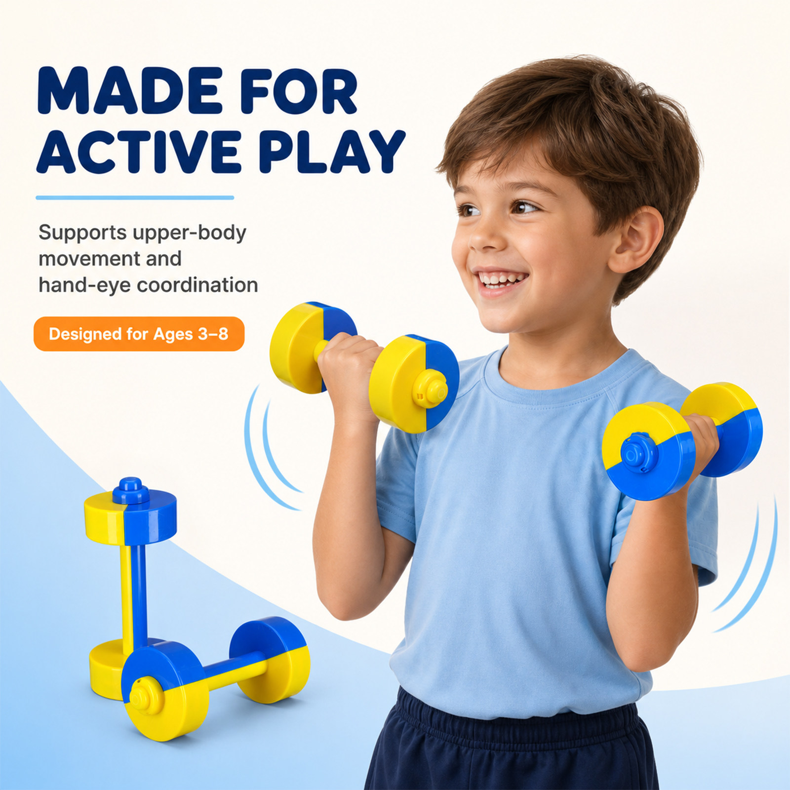 1Pair Plastic Dumbbell Kids Ba - Home Gym Yellow ulasan dan harga