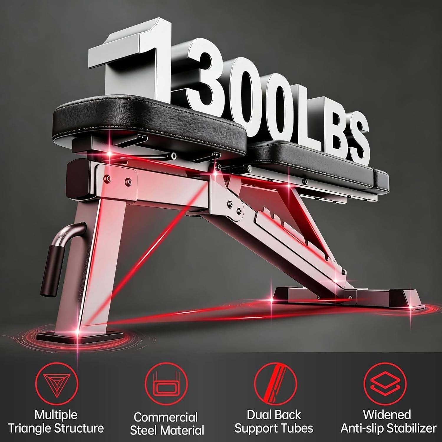 Adjustable Weight Bench 1300LB - Home Gym Weight ulasan dan harga