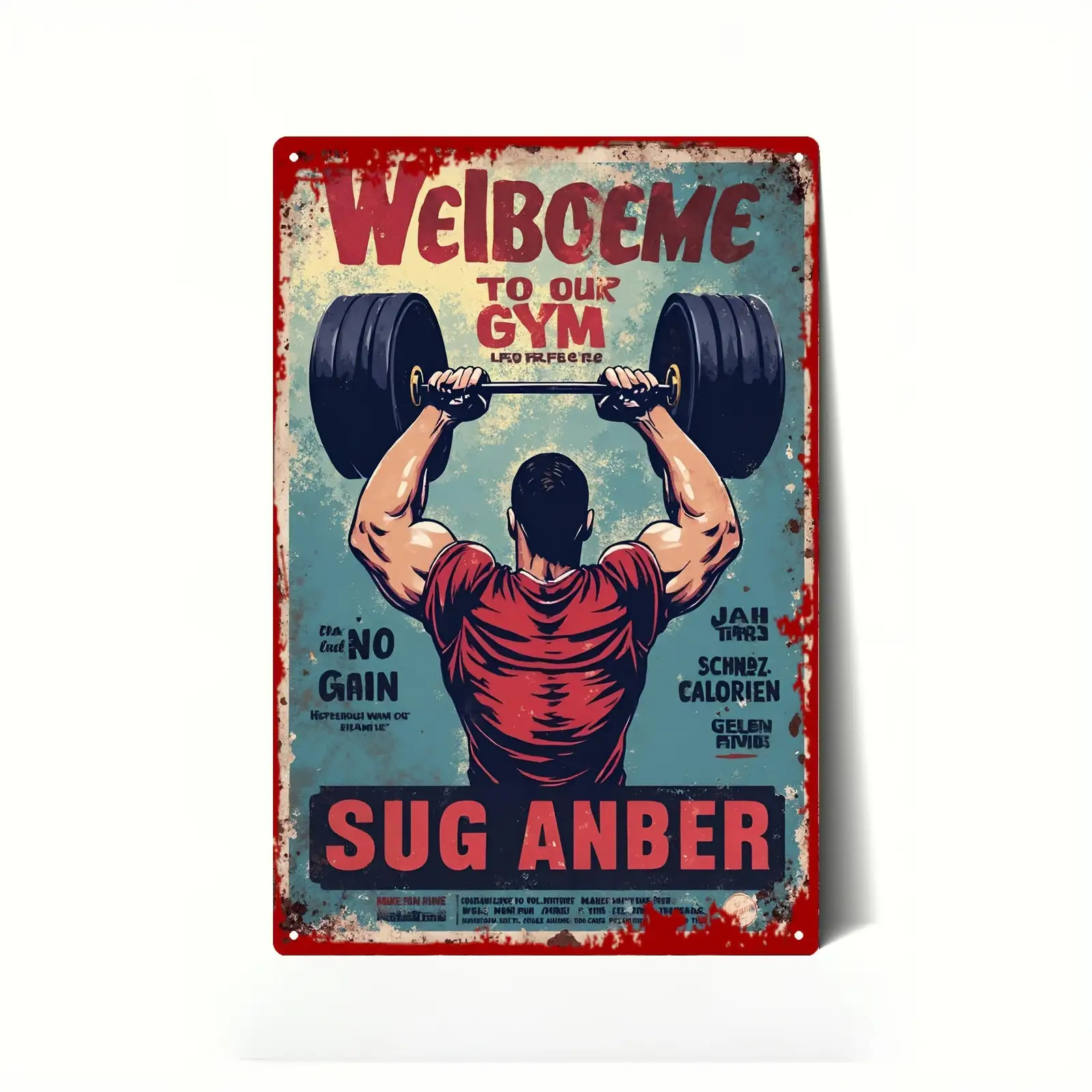Vintage Gym Tin Sign - Welcome - Home Gym In Garage ulasan dan harga