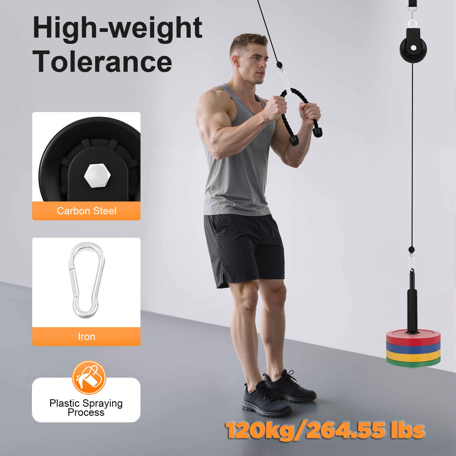 120kg Cable Pull Fitness Syste - Home Gym Cable ulasan dan harga